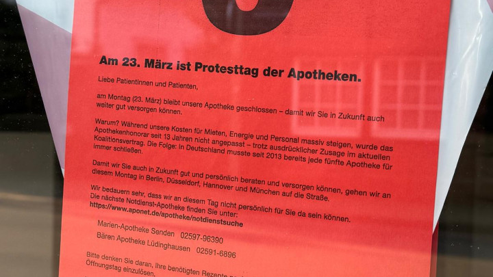 Protesttag am 23. März: Apotheke in Herbern bleibt geschlossen